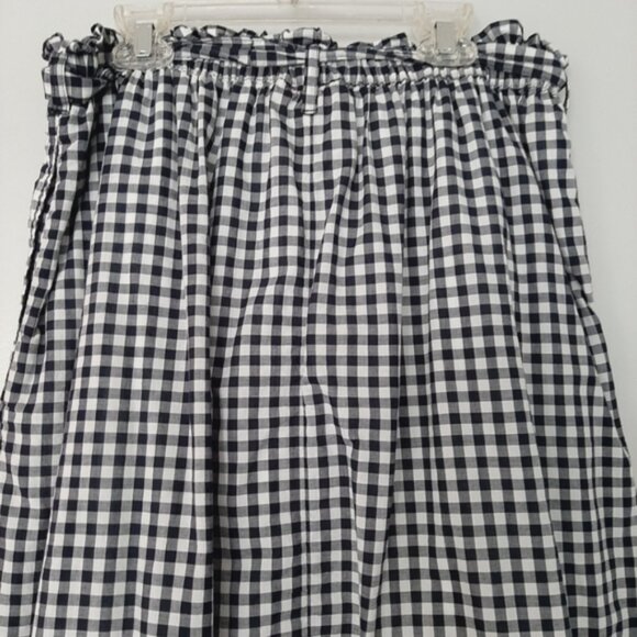 JOE FRESH Gingham Belted Skirt w Pockets B&W Black & White Checkered Skirt Sz S - Picture 6 of 9